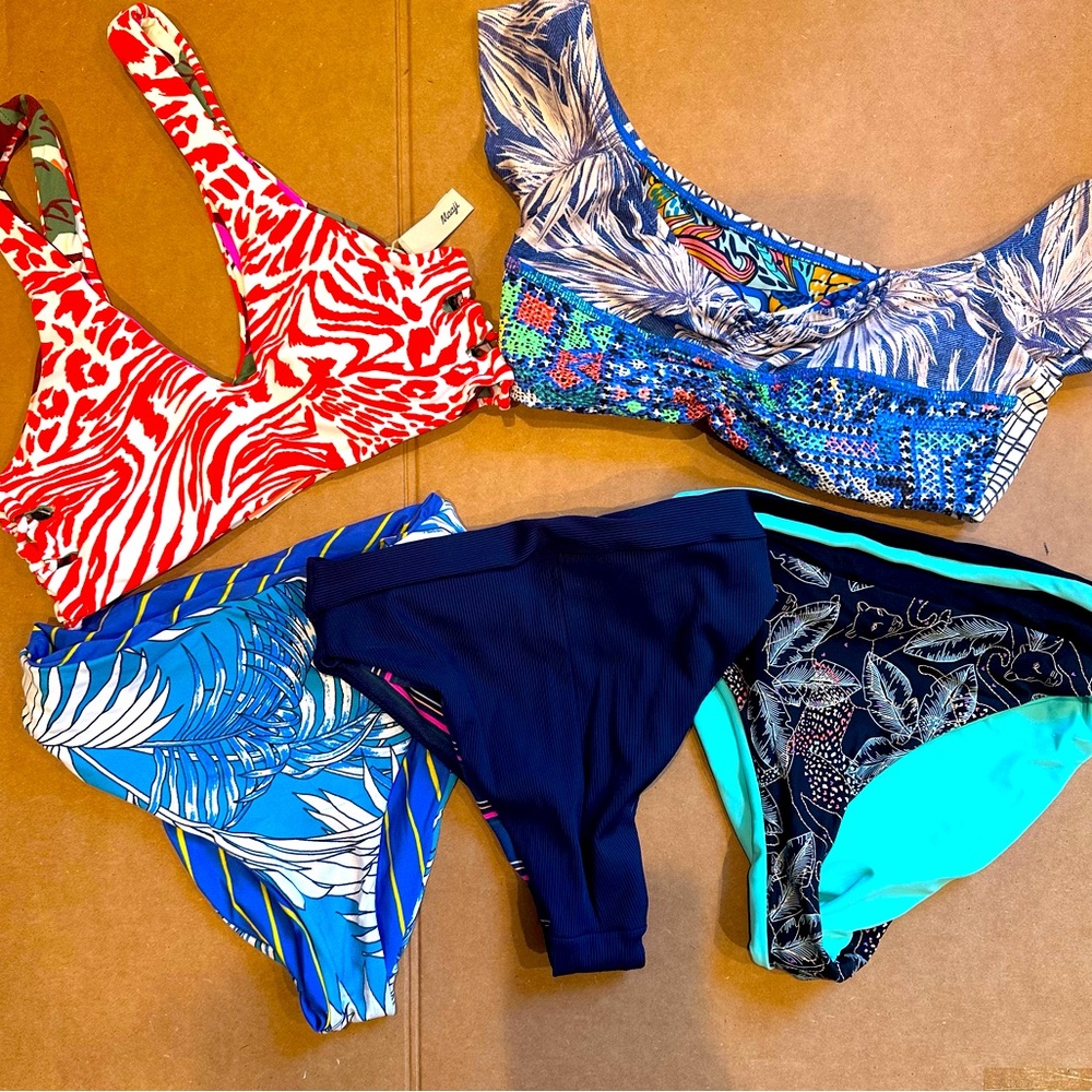 Lot of 5 Maaji Bikini Tops and Bottoms Mix Match, 12 Different Combinations! S M